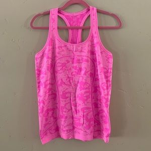 Lululemon Pink Camouflage Work Out Tank Top